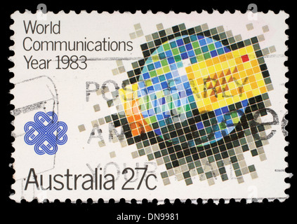 Australien - ca. 1983: Briefmarke gedruckt von Australien, zeigt World Communications Year, ca. 1983 Stockfoto