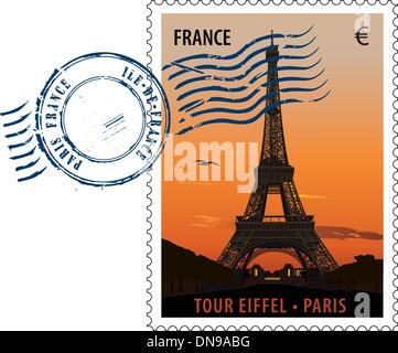 Poststempel aus Frankreich Stock Vektor