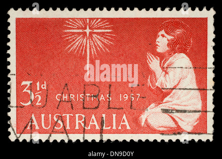 Australien - CIRCA 1957: Eine Briefmarke gedruckt in Australien von der Christmas-Ausgabe The Spirit of Christmas, ca. 1957 zeigt. Stockfoto