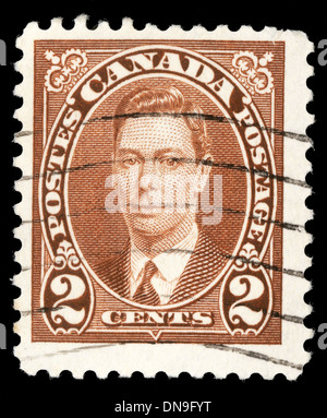 Kanada - ca. 1937: Eine Briefmarke gedruckt in Kanada, zeigt Porträt von König George VI (1895 – 1952), ca. 1937 Stockfoto