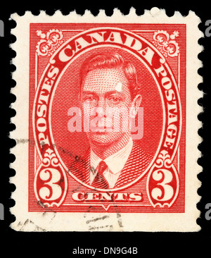 Kanada - ca. 1937: Eine Briefmarke gedruckt in Kanada, zeigt Porträt von König George VI (1895 – 1952), ca. 1937 Stockfoto