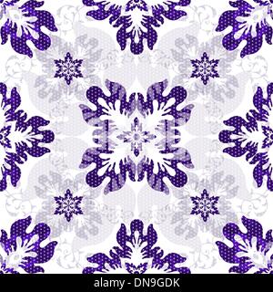 Weiße Musterdesign mit violetten Blüten Stock Vektor
