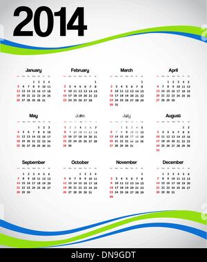 Kalender 2014 Stock Vektor