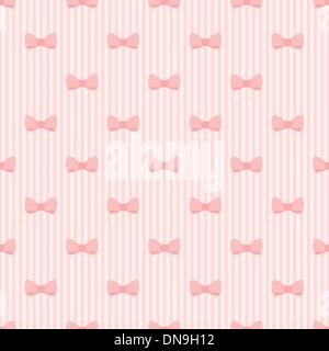 Nahtlose Vektormuster mit Bögen auf Pastell rosa Streifen Hintergrund. Stock Vektor