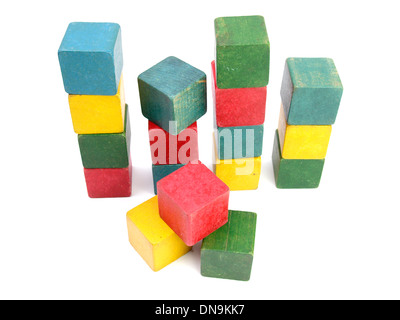 Kinder Holzbausteine Stockfoto