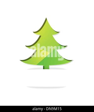 Weihnachtskarte mit grüner Baum Stock Vektor