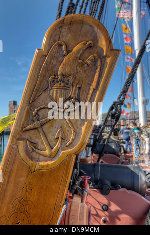 An Bord der USS Constitution in Boston Harbor Stockfoto