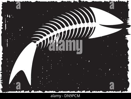 Skelett des Fisches. Spaß. Stock Vektor