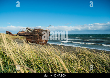 Schiffswrack, geraden von Magellan, San Gregorio in Chile Stockfoto