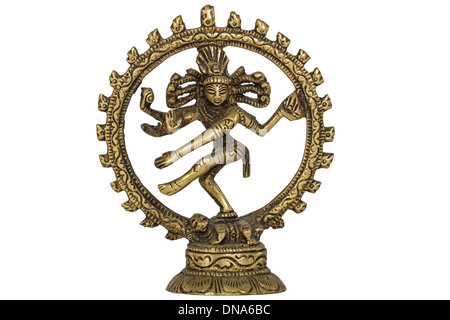 Shiva Nataraja, isoliert auf weißem Hintergrund Stockfoto