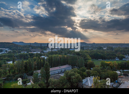 Tageslicht-Blick von den Höhen des Donetsk, Ukraine Stockfoto