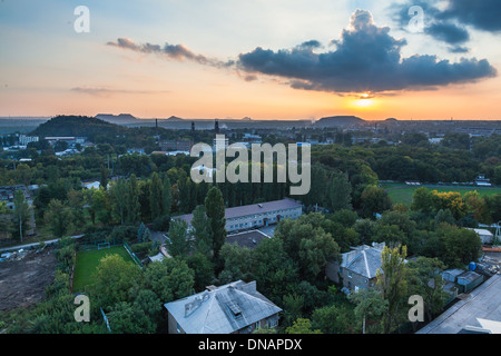 Tageslicht-Blick von den Höhen des Donetsk, Ukraine Stockfoto