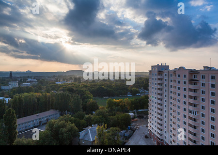 Tageslicht-Blick von den Höhen des Donetsk, Ukraine Stockfoto