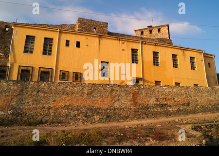 Einen Blick auf Eptapyrgio (Yedikule), byzantinischen und osmanischen Festung in Thessaloniki, Griechenland Stockfoto