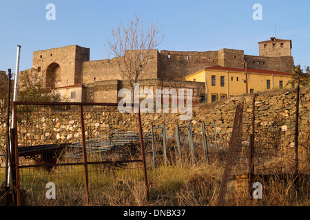 Einen Blick auf Eptapyrgio (Yedikule), byzantinischen und osmanischen Festung in Thessaloniki, Griechenland Stockfoto