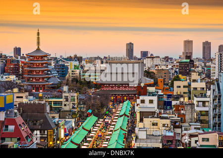 Asakusa, Tokio, Japan im Senso-Ji Tempel. Stockfoto