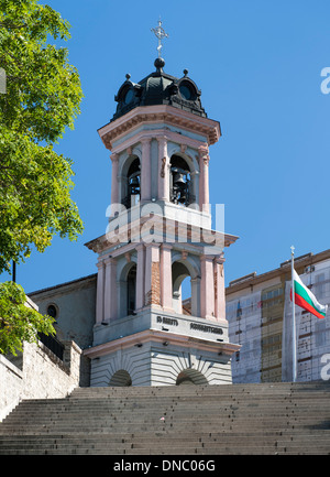 Die Jungfrau Maria Kathedrale (aka die Himmelfahrts-Kathedrale) in der Altstadt von Plovdiv, die zweitgrößte Stadt in Bulgarien. Stockfoto