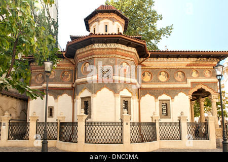 Stavropoleos Kloster (aka Stavropoleos Kirche) in Bukarest, der Hauptstadt von Rumänien. Stockfoto