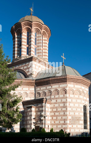 Curtea Veche Kirche (alte fürstliche Hofkirche) in der alten Stadt Bukarest, die Hauptstadt von Rumänien. Stockfoto