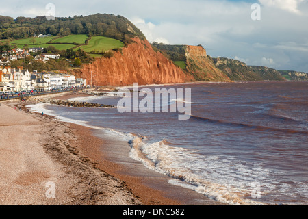 Mit Blick auf Strand Sidmouth Devon England England UK Europa Stockfoto