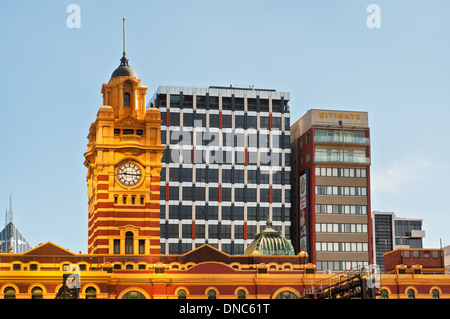 Melbournes historischen und modernen Gebäuden. Stockfoto