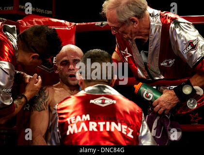 Elche, Spanien. 21. Dezember 2013. Elche Spanien. Kiko Martinez Spaniens liegt während der IBF Super Bantamgewicht WM Titelkampf zwischen Kiko Martínez Spaniens und Jeffrey Mathebula Südafrikas in der Esperanza Lag Arena, Elche Credit Boxen: Action Plus Sport/Alamy Live News Stockfoto