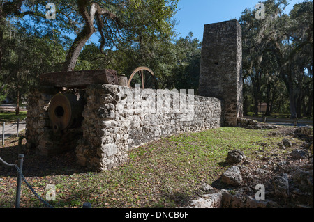 David Levy Yulee Sugar Mill Ruinen Historic State Park, Florida Stockfoto