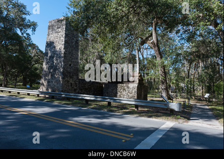 David Levy Yulee Sugar Mill Ruinen Historic State Park, Florida Stockfoto