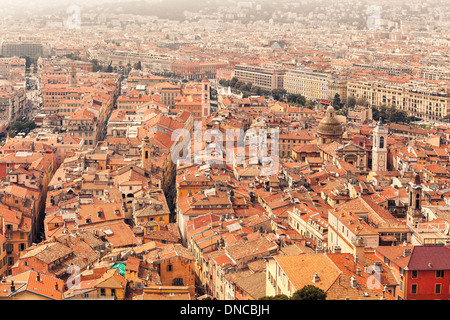 Luftbild von der alten Stadt-Vieille Ville, schöne, französische Riviera, Frankreich Stockfoto