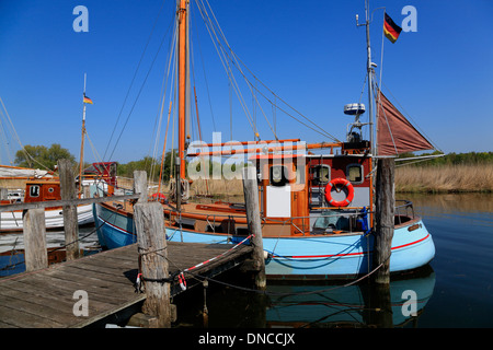 Fisch-Trawler, Fischerdorf Gothmund am Fluss Trave, Schleswig-Holstein, Deutschland, Europa Stockfoto