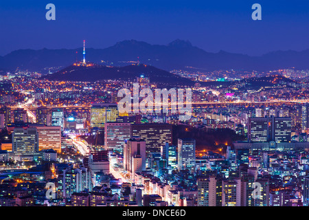 Seoul, Südkorea Skyline nächtliche Skyline der Stadt. Stockfoto