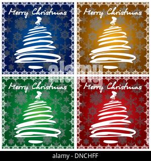 4 Weihnachtskarten Stock Vektor
