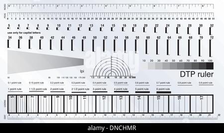 DTP-Maßnahme-Lineal Stock Vektor