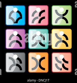 Abstrakten Menschen Icons set Stock Vektor