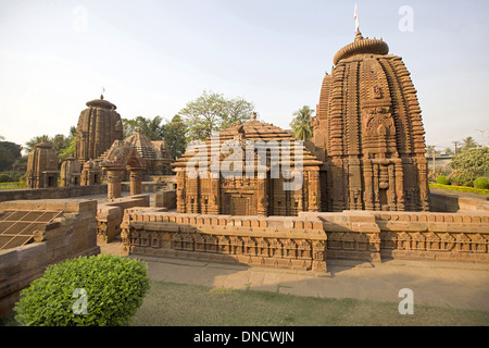 Muktesvara Tempel - Gesamtansicht der Mukteshwar Tempel. Orissa, Bhubaneshwar, Indien. Stockfoto