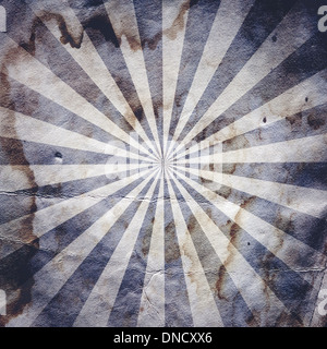 Retro-Revival Sonnenstrahl Plakat Hintergrund in blau Stockfoto