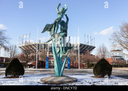 Arthur Ashe Stadium, größte Tennisstadion in Welt, Website des US Open Championship, Flushing Meadows, Queens, New York Stockfoto