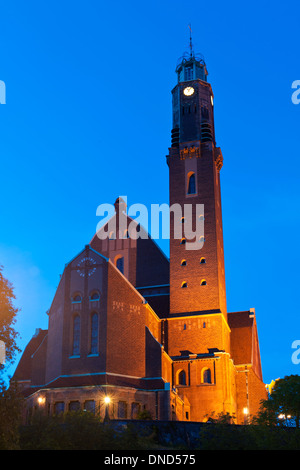 Abends Blick auf Engelbrektskyrkan (1914), eine Pfarrkirche in Engelbrekts Pfarre, Stockholm, Schweden Stockfoto