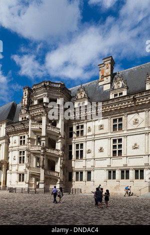 Königliche Schloss Blois, Blick in den Innenhof. Stockfoto