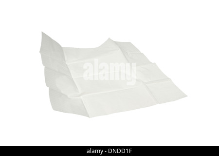 abgewickelten Papier Gewebe isoliert auf weißem Hintergrund Stockfoto
