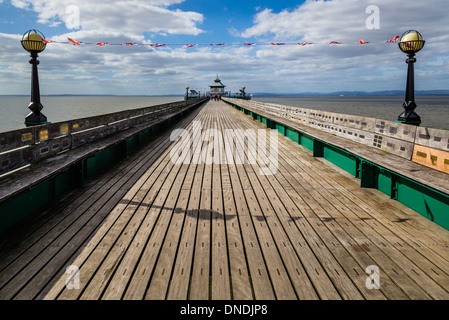 Clevedon Pier an der North Somerset Küste des Severn Mündung Stockfoto