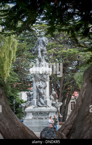 Hernando de Magallanes Denkmal Punta Arenas Chile Stockfoto