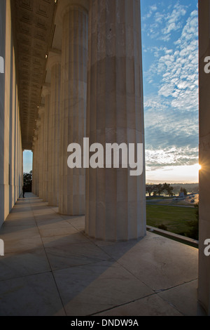 Washington, DC - Sonnenuntergang am Lincoln Memorial. Stockfoto