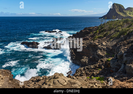 Blick auf die zerklüftete Westküste von Maui. Stockfoto