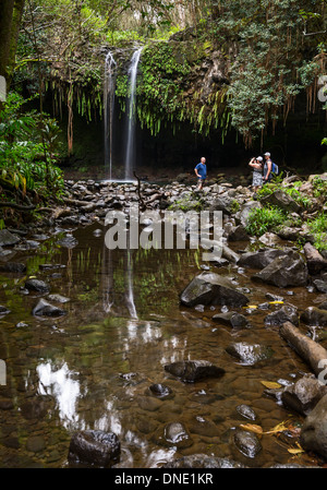 Die schöne und zauberhafte Twin Falls entlang der Straße nach Hana in Maui. Stockfoto