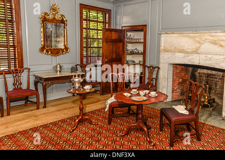 Peyton Randolph Haus Innenraum und Möbel in Colonial Williamsburg Stockfoto