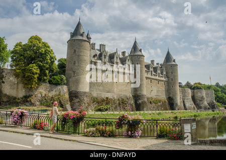 Blick auf das Schloss in Josselin von Frankreich Stockfoto