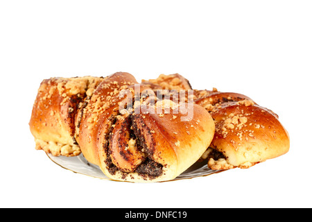 Zwei Brötchen mit Mohn Stockfoto