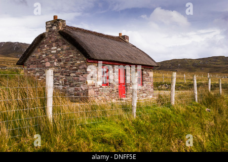 Hungersnot-Ferienhaus auf Achill Island im County Mayo, Irland. Stockfoto