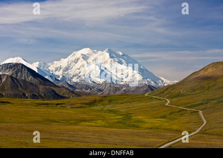 Mt. McKinley - Denali, höchsten Berg Nordamerikas von Alaska und den Ureinwohnern Amerikas genannt. Stockfoto